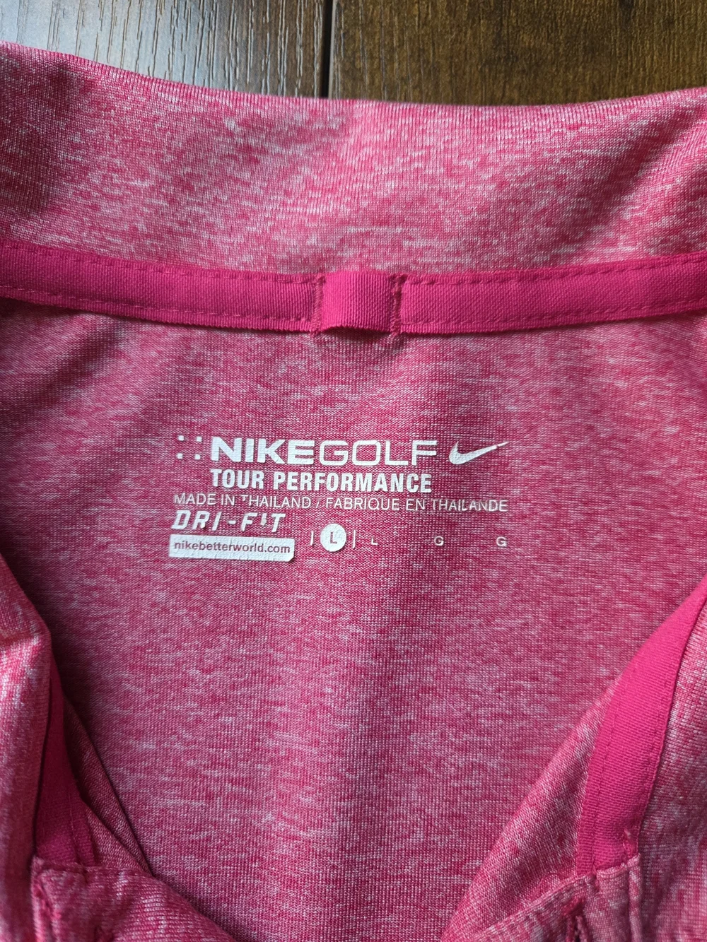 Nike Golf Tour Performance Dri Fit Polo Heathered Pink Size Large